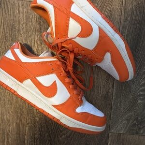 Nike Men's Bold Orange and White Sneakers